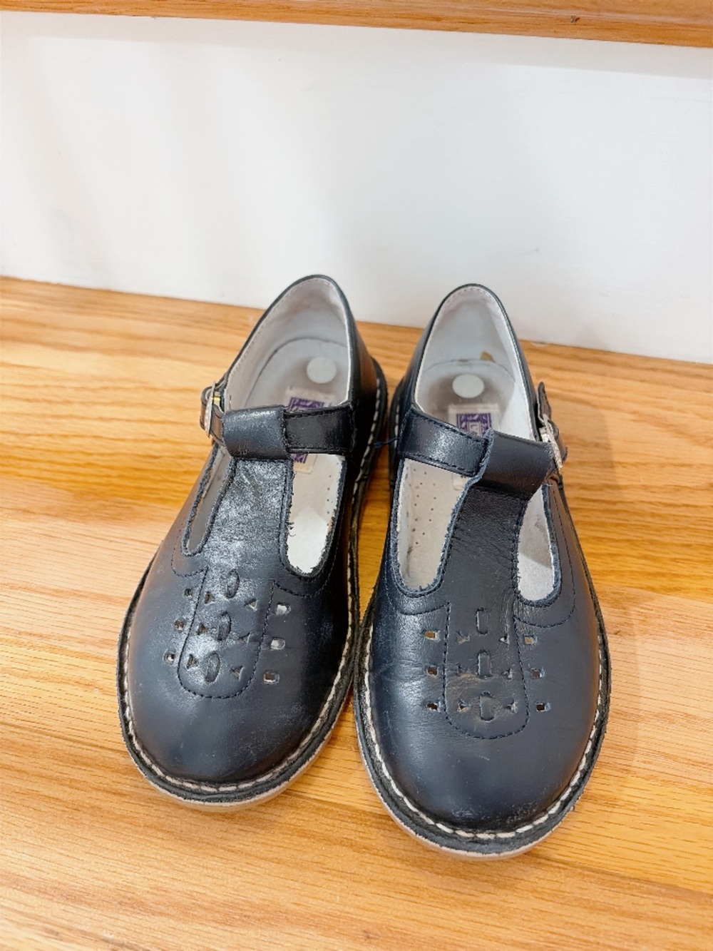 L'Amour Black T-Strap Mary Jane Kids Shoes